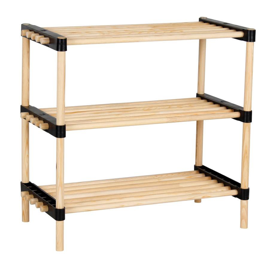 Seowood Bamboo Multi Purpose 3-Tier Modular Shelf (28 x 56 x 52 cm)