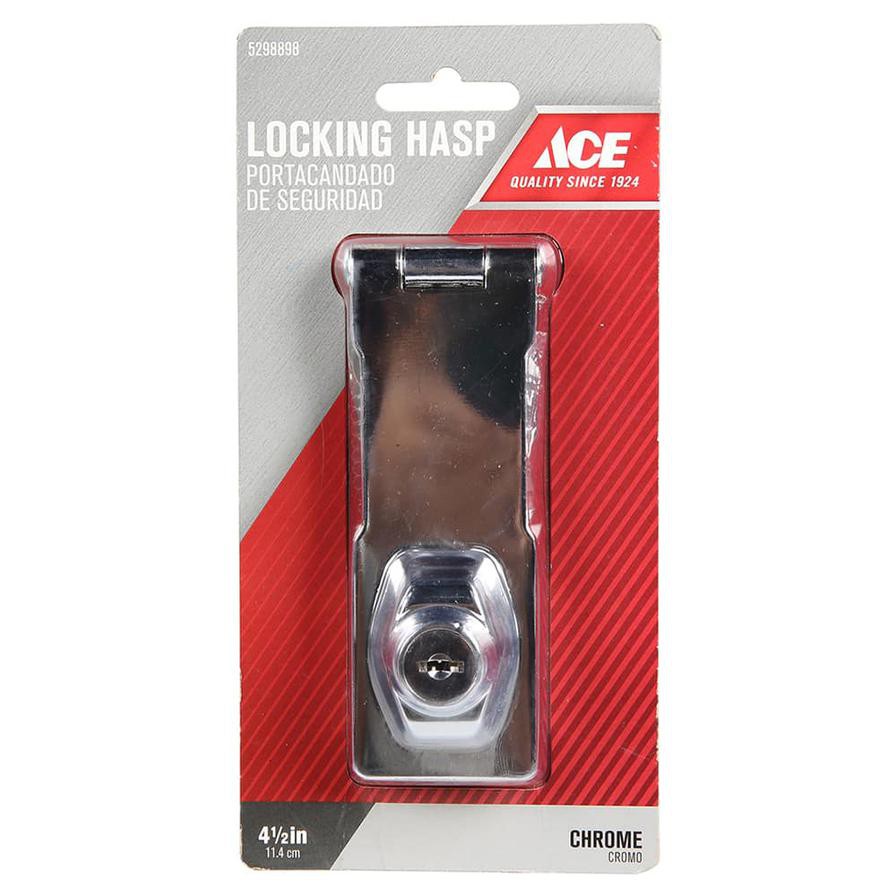 Ace Keyed Hasp Lock (10.4 cm, Chrome)