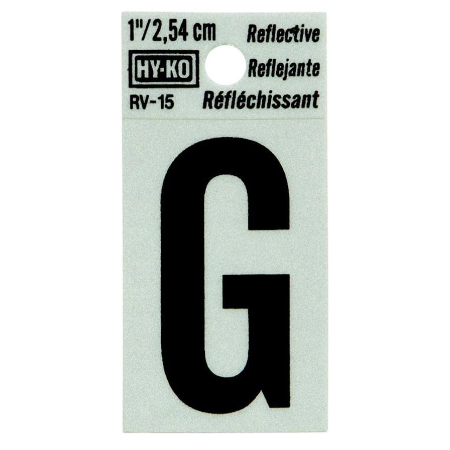 Hy-Ko Reflective Vinyl Self-Adhesive Letter G (2.54 cm)