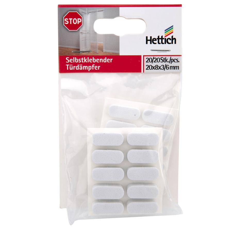 Hettich Self-Adhesive Door Damper (20 x 8 x 0.5 mm, 20 pcs)