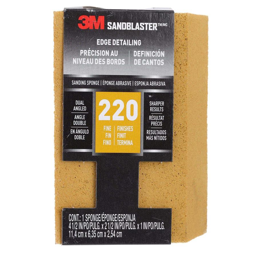 3M Sandblaster Sanding Sponge 220 Grit (11.4 x 6.35 x 2.54)