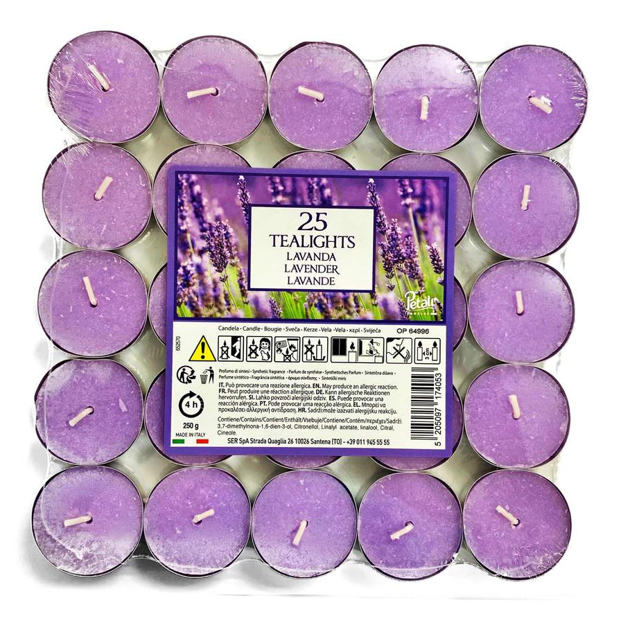 Aladino Tealight Candle Pack (Lavender, 25 Pc.)