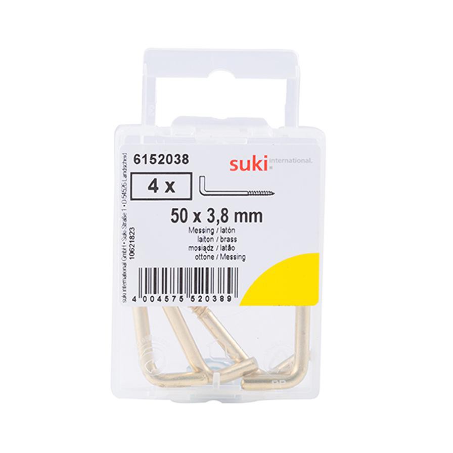 Suki Straight Hook (50 x 3.8 mm, Pack of 4)