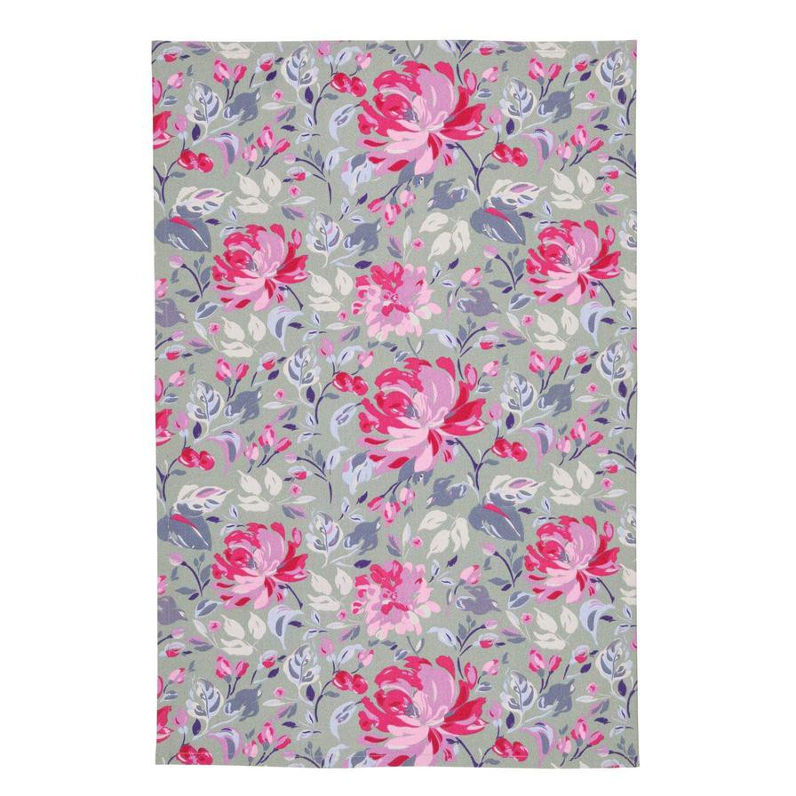 Kitchen Craft Tea Towel Grey Flower (2 Pc.)