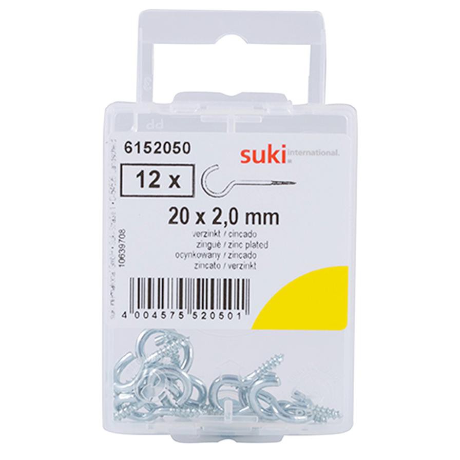 Suki 6152050 Cup Hooks (20 mm, Pack of 12)