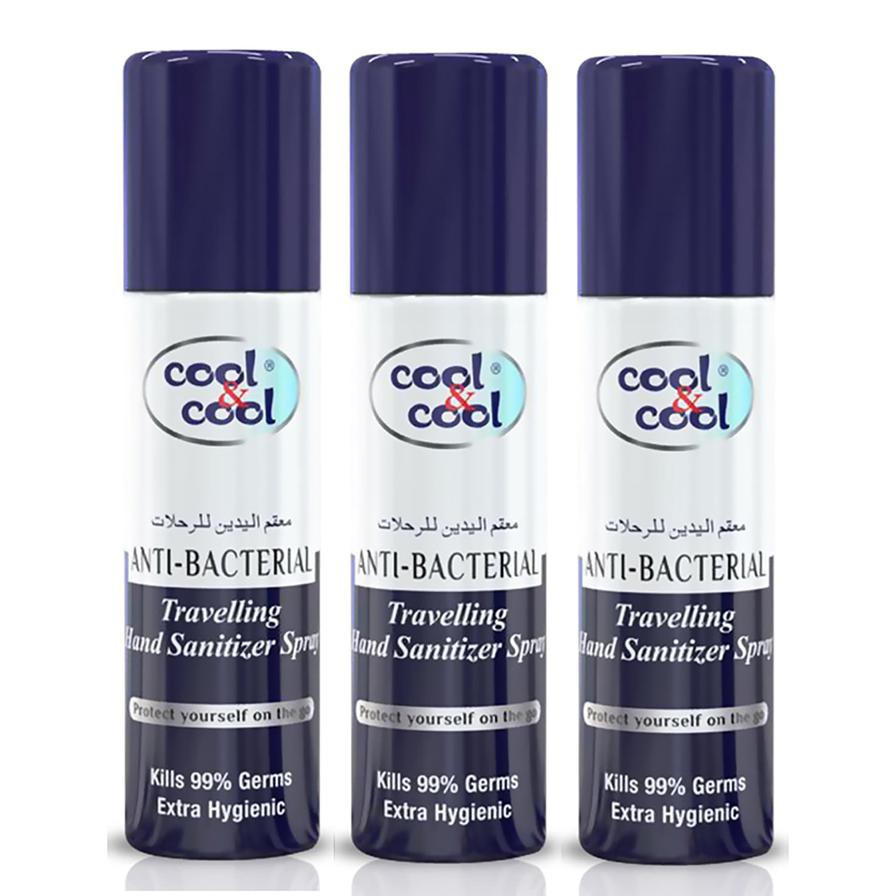 Cool & Cool Anti-Bacterial Travelling Hand Sanitizer Spray (60 ml, 3 pcs)