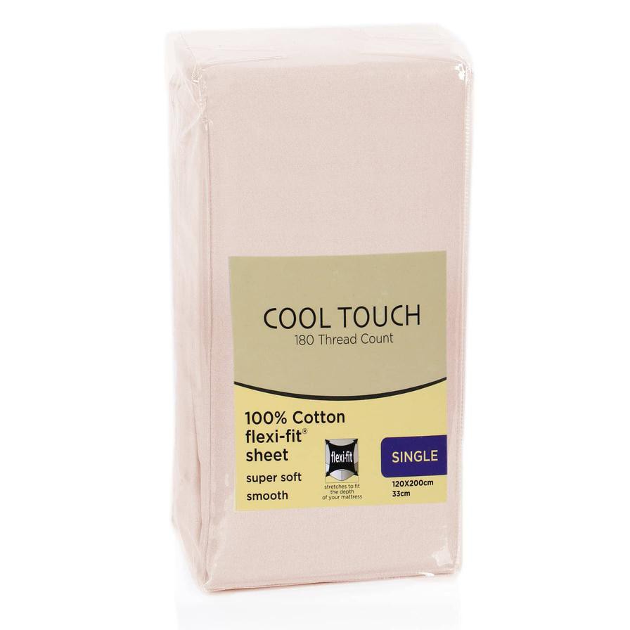 Cool Touch Single Fitted Sheet (120 X 200 cm, Cream)