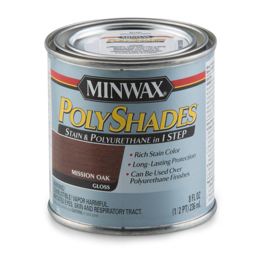 Minwax PolyShades Stain & Polyurethane in 1 Step (Mission Oak, 236 ml)