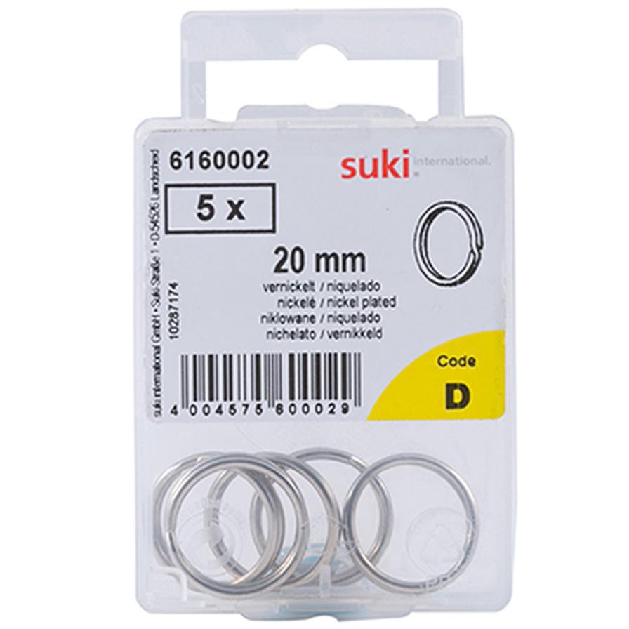 Suki 6160002 Key Rings (20 mm, Pack of 5)