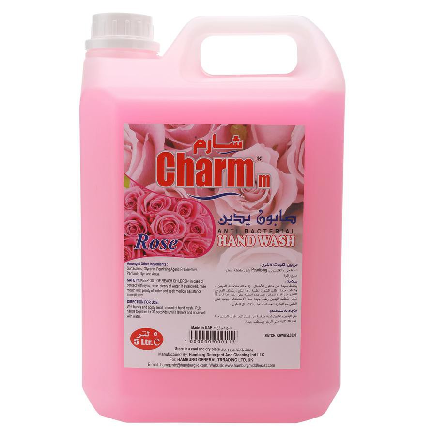 Charmm Anti-Bacterial Hand Wash, Rose (5 L)