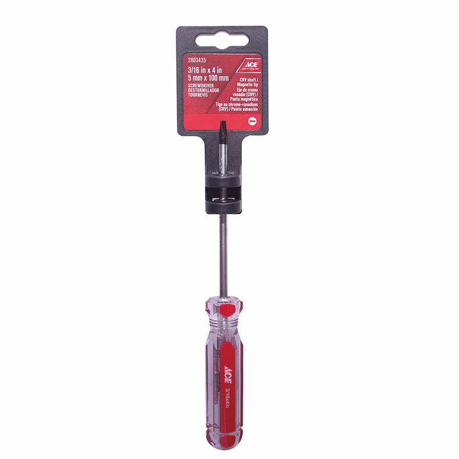 Ace Steel Slotted Cabinet Screwdriver W/PVC Handle (5 x 150 mm)