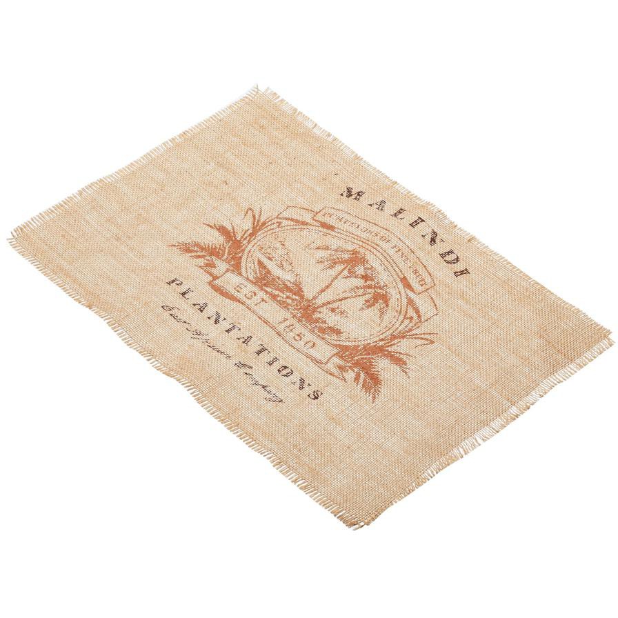 KitchenCraft Woven Hessian Print Placemat (30 x 45 cm, Brown)