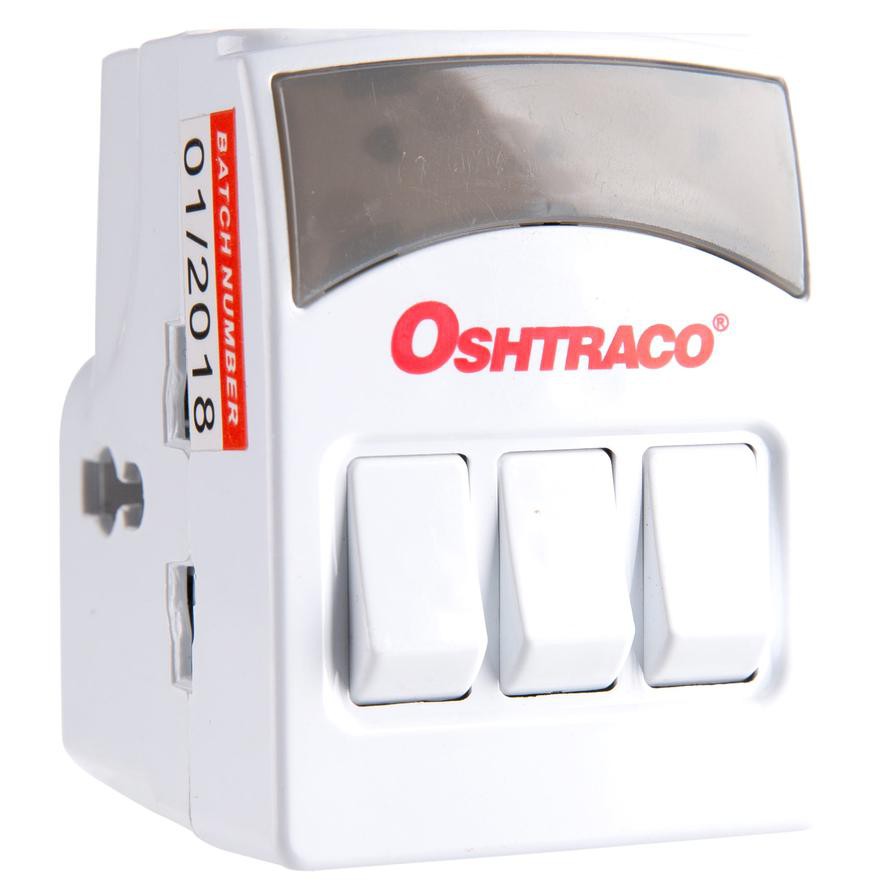 Oshtraco 3-Way Switched BS Multi Adaptor Plug