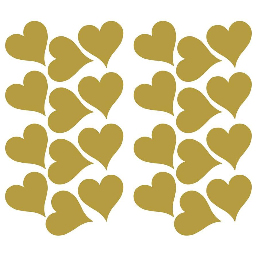 RoomMates Glow, Peel & Stick Gold Foil Hearts Wall Decal Set (24 pcs)