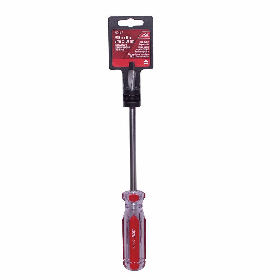 Ace Steel Slotted Taper Screwdriver W/PVC Handle (8 x 100 mm)