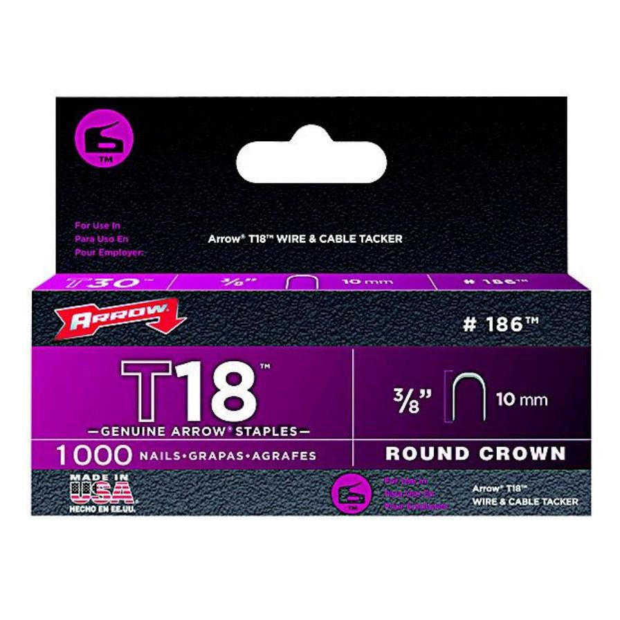 Arrow Fastener Round Crown Wire Staples Pack (0.476 x 0.95 cm, 1000 Pc.)