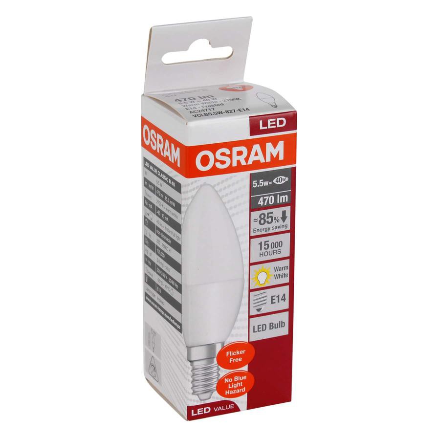 Osram E14 LED Bulb (5.5 W, Frosted White, 6 Pc. Bundle)