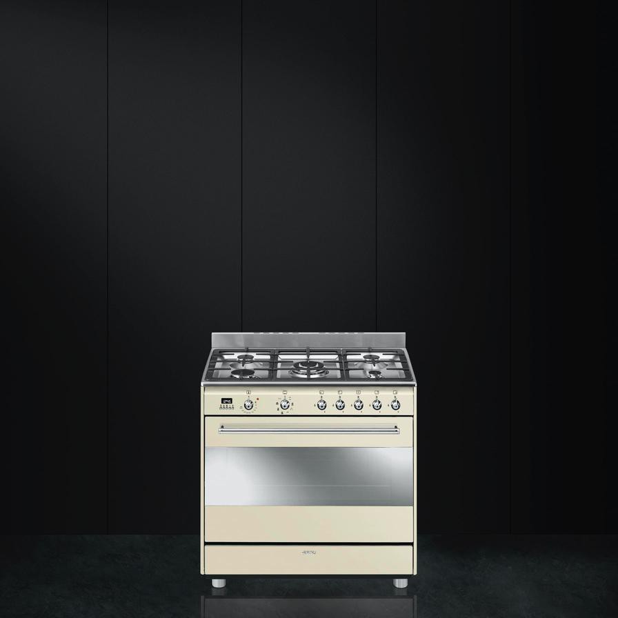 Smeg Freestanding Concert 5-Burner Combination Gas Cooker, SSA91MAP9 (90 x 90 x 60 cm)