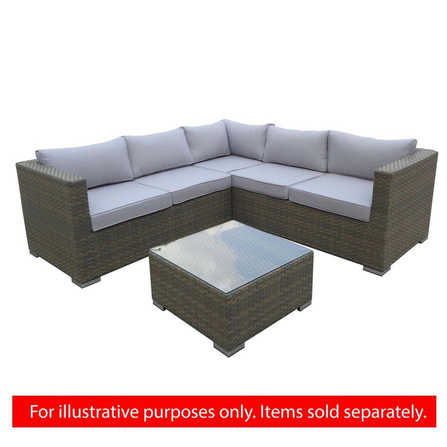 Outsunny 2-Seater Rattan Corner Sofa W/Cushion Generic (74 x 126 x 64 cm)