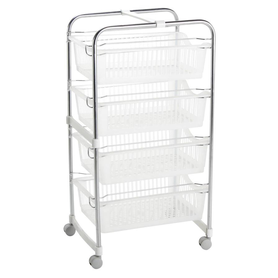 Kiwa Metal  4-Tier Demountable Kitchen Trolley (44 x 33.5 x 82.5 cm)