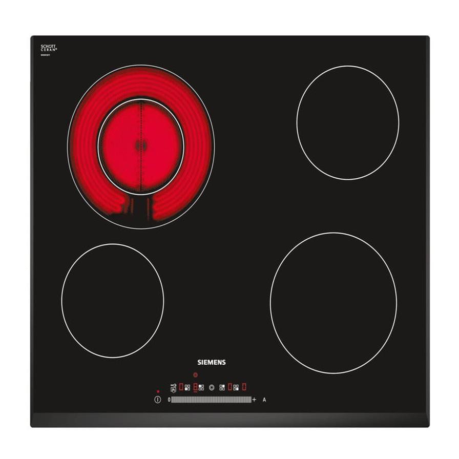 Siemens 4-Zone Built-In Ceramic Hob, ET651NF17Q (60 cm, Black)