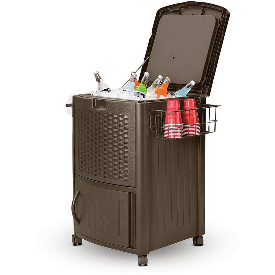 Suncast Wicker Cooler With Cabinet (91 x 65 x 86 cm, Brown)