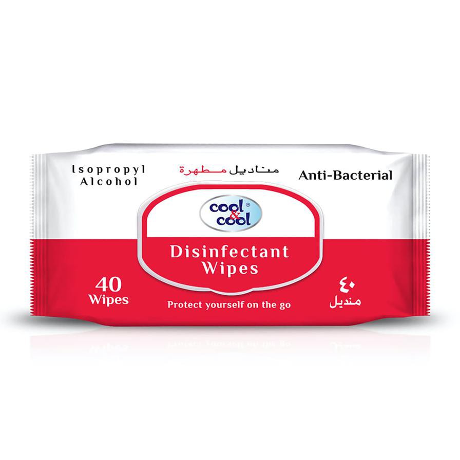 Cool & Cool Disinfectant Anti Bacterial Wipes Twin Pack