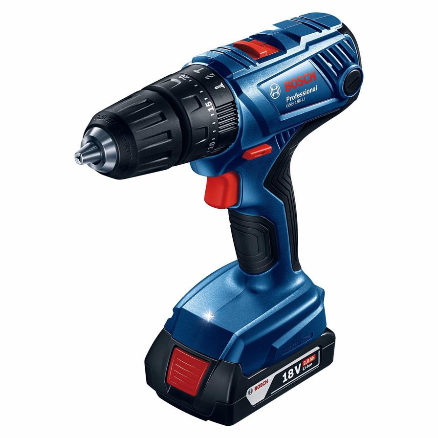 Bosch Professional Cordless Impact Drill, GSB 180-LI (18 V) + Bit Set (7 Pc.)