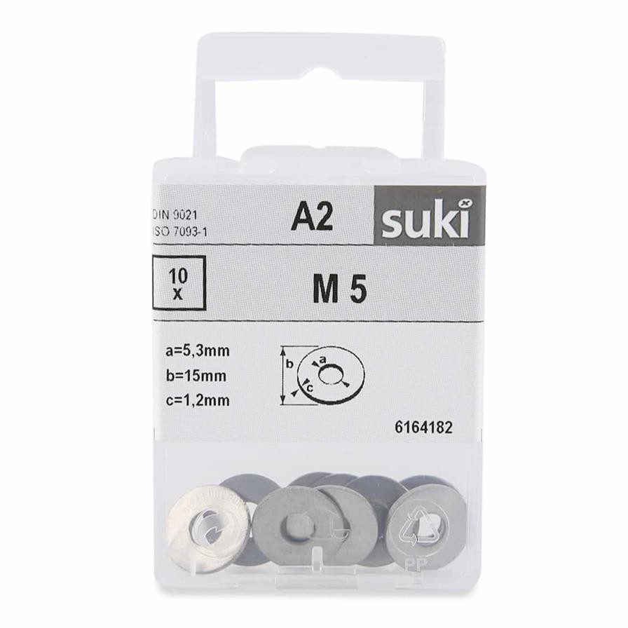 Suki Large DIN 9021 Stainless Steel Washer (M5, Pack of 5)