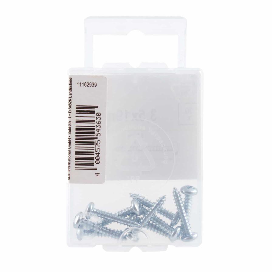 Suki Steel Pan Head Self-Tapping Screw Pack (3.5 cm, 10 Pc.)