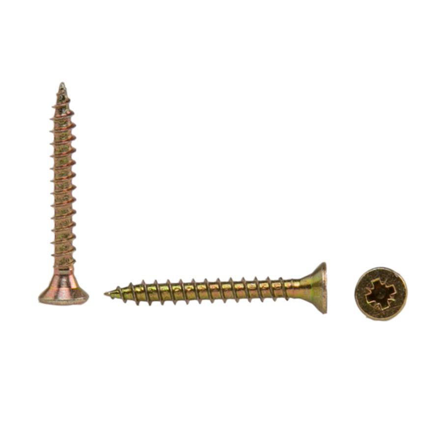 Suki Pozidriv Chipboard Screws (25 x 3 mm, Pack of 23, Yellow Zinc)