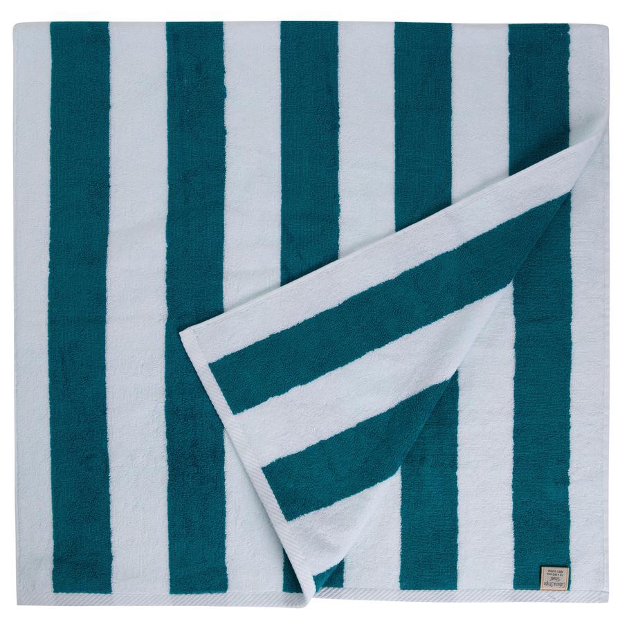 Truebell Striped Cotton Bath Towel (69 x 140 cm, Turquoise)