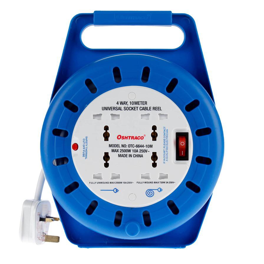 Oshtraco 4-Socket Cassette Extension Reel (10 m)