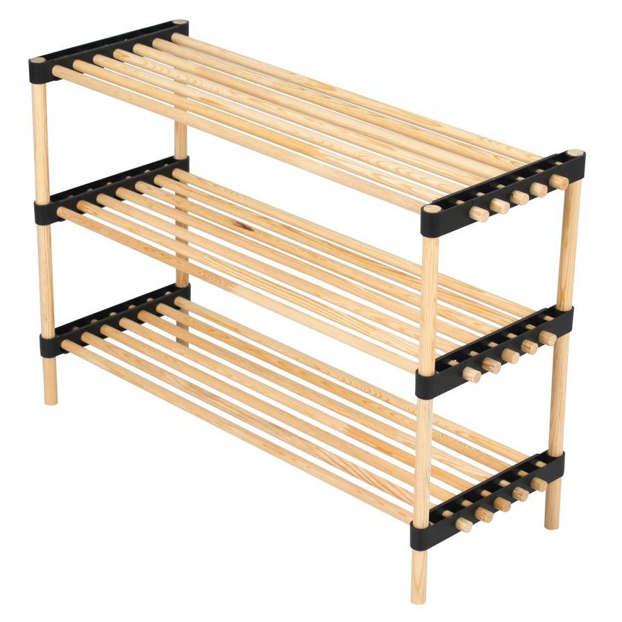 Seowood Bamboo Multi Purpose 3-Tier Modular Shelf (28 x 76 x 52 cm)