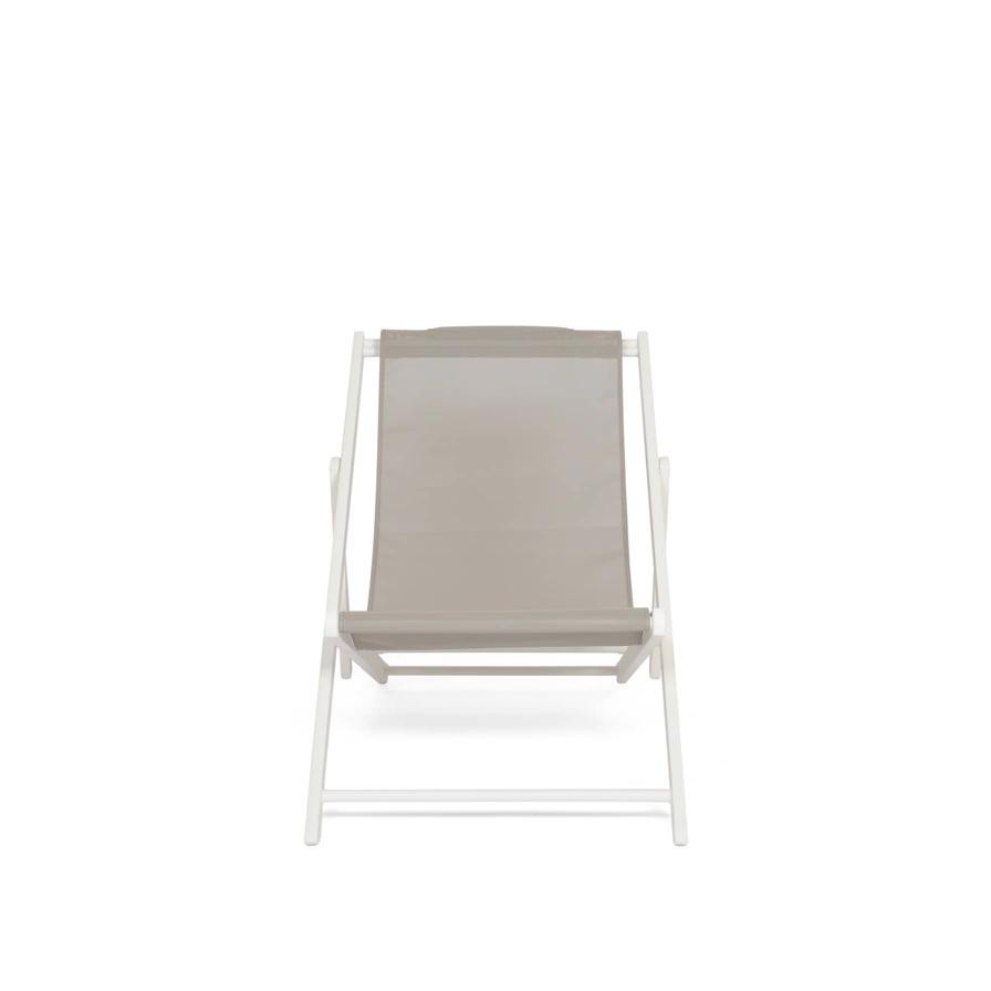 La Chaise Aluminum Outdoor Chair Maiori (140 x 60 x 85 cm, White & Taupe)