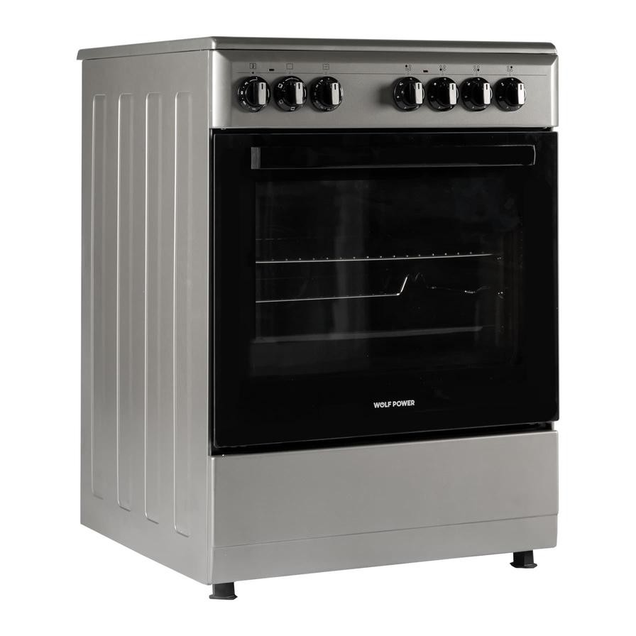 Wolf Power WGR6060CERMF Electric Cooker (60 cm, 4 Burners, Silver)