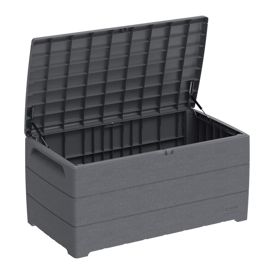 Cosmoplast Cedargrain Plastic Deck Storage Box (416 L, 129.5 x 70 x 62.5 cm)