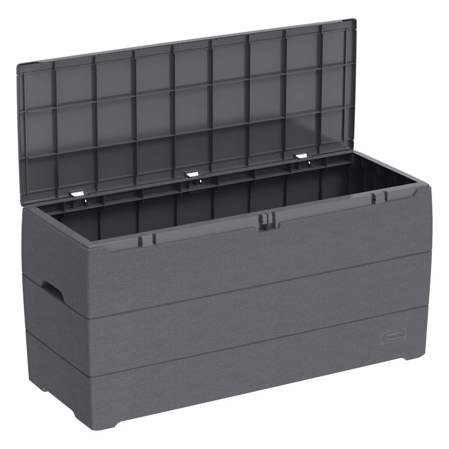 Cosmoplast Cedargrain Plastic Deck Storage Box (270 L, 116.5 x 45 x 56 cm)