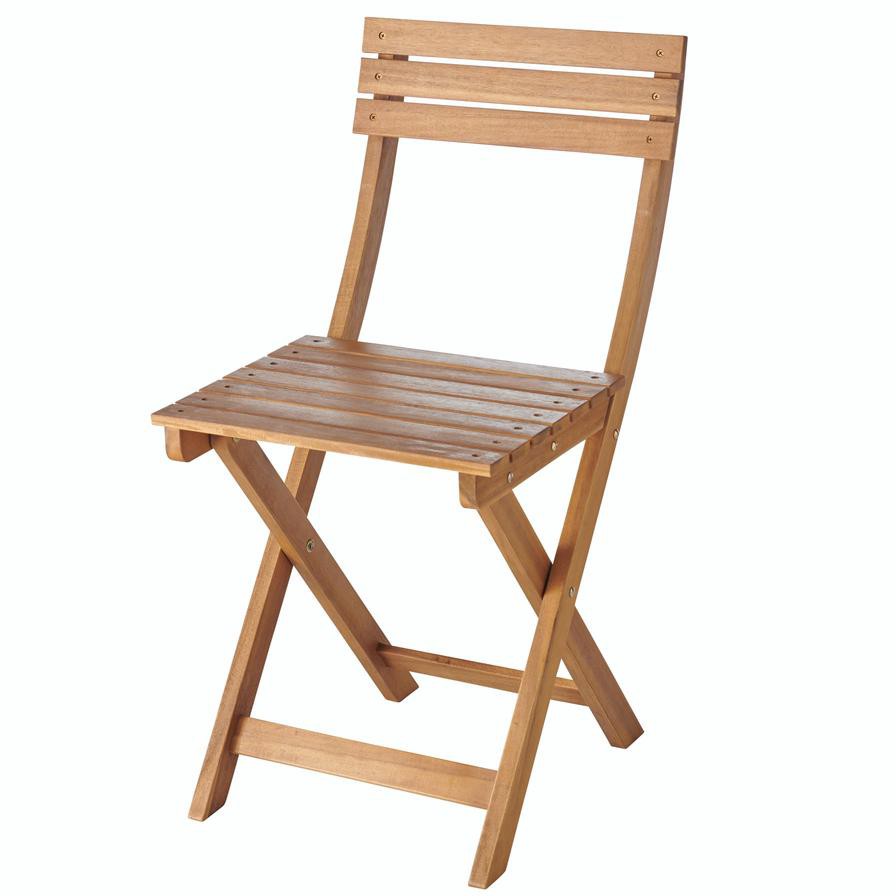 Virginia Acacia Wood Foldable Chair Set GoodHome (380 x 790 x 490 mm, 2 Pc.)