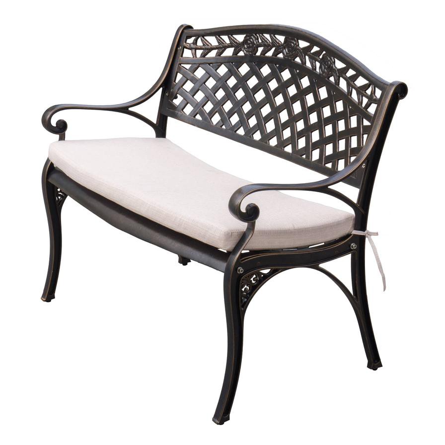 Milano Cast Aluminum Garden Bench (103 x 60 x 85 cm)