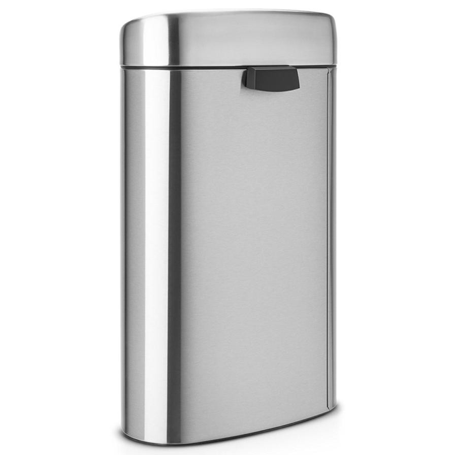 Brabantia Steel Soft Touch Waste Bin (40 L, Silver)