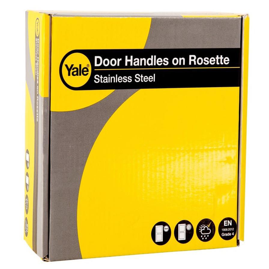 Yale Door Handles on Rosette (Stainless Steel)