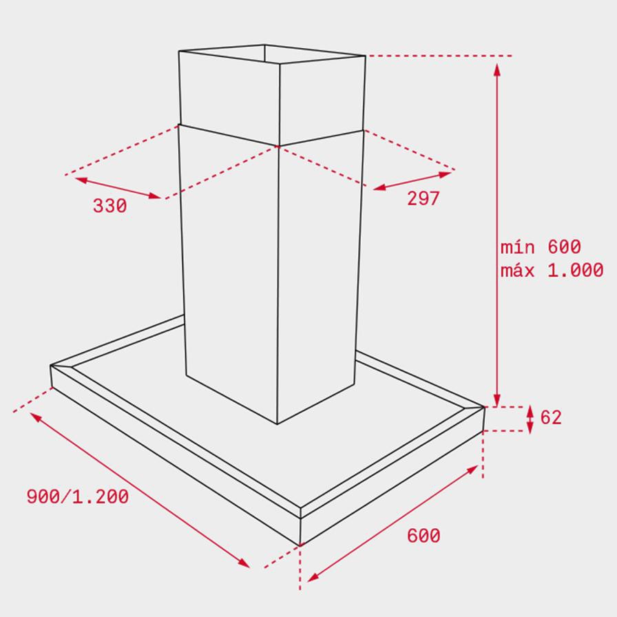 Teka Island Chimney Hood, DH2 985 (60-106.2 x 90 x 60 cm)