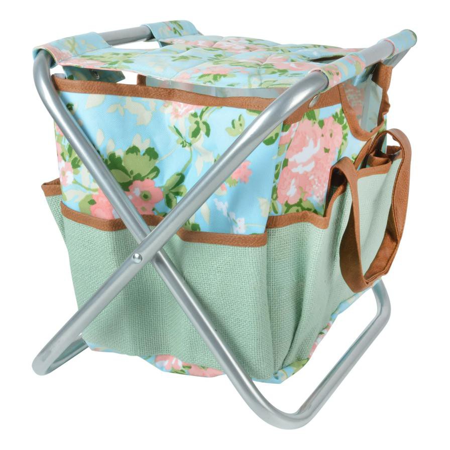 Fallen Fruits Rose Patterned Tool Stool (40 x 31 x 31 cm)