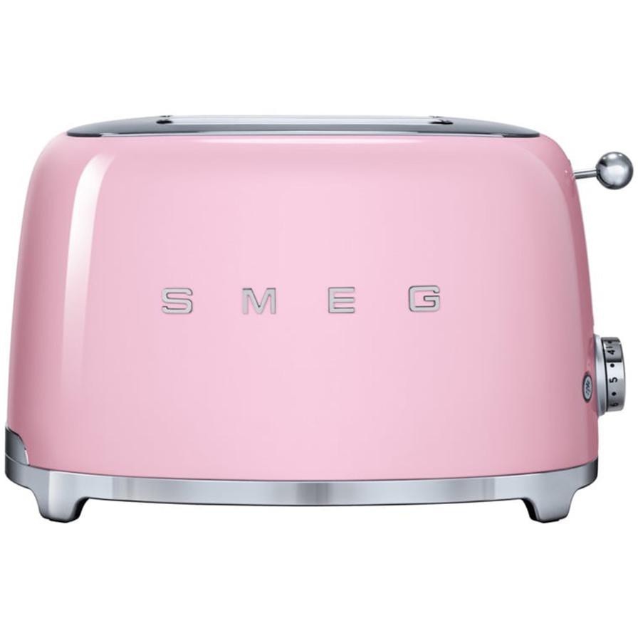 SMEG TSF01PKUK 2-Slice Retro Toaster (950W, Pink/Silver)