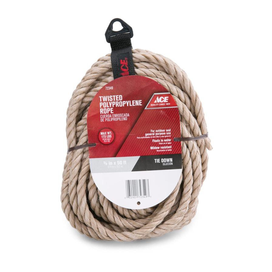 Ace Twisted Polypropylene Rope (15 m, Sold Per Piece)