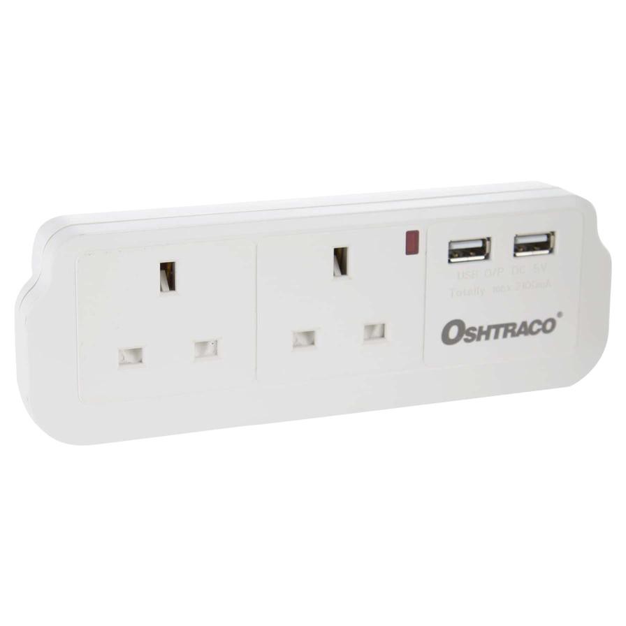 Oshtraco Universal Plug Input Multi-Socket W/ USB Port