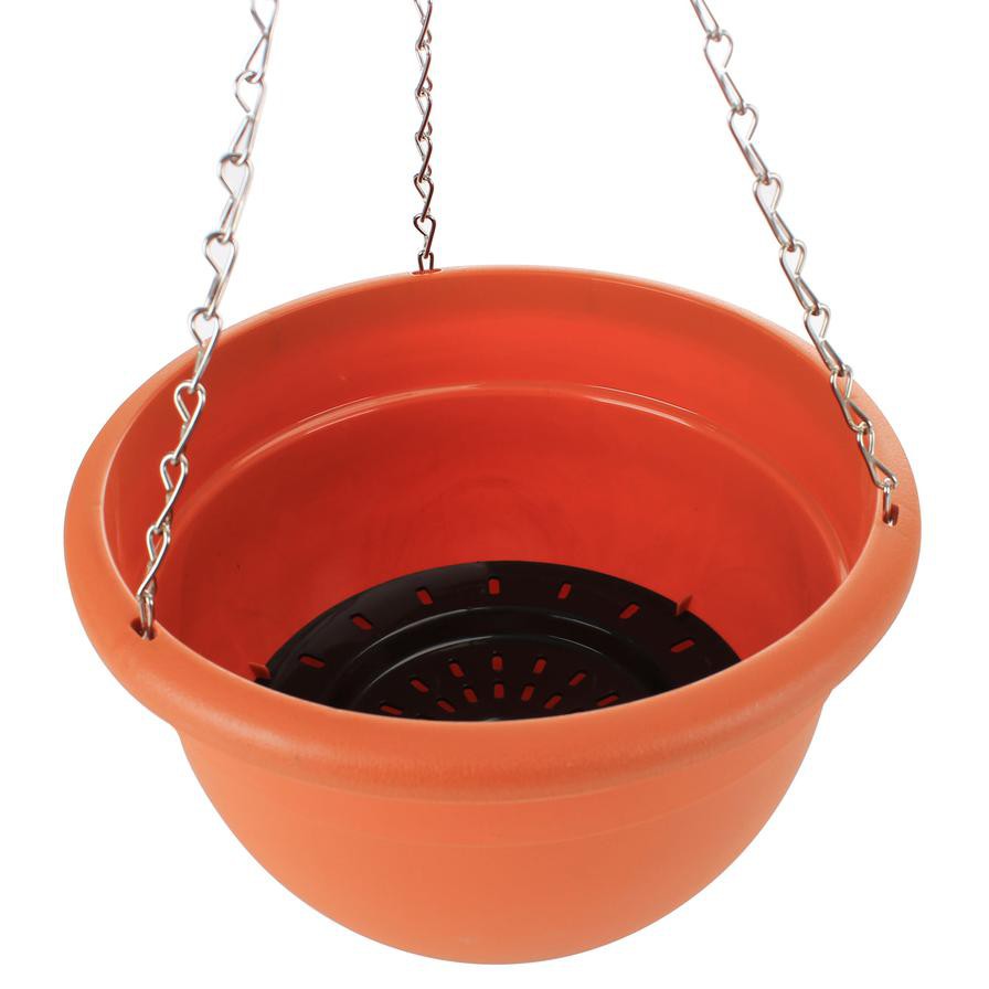 Plastic Greene Hanging Planter W/Tray (26.2 x 26.2 x 16.5 cm)