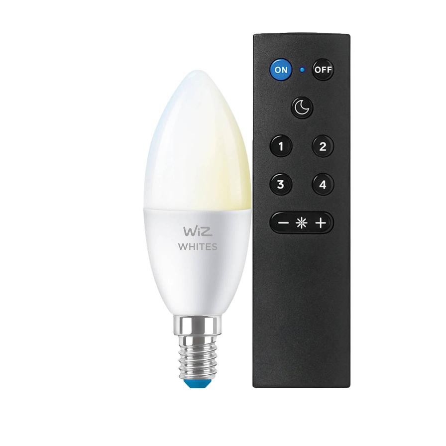 Wiz Wi-Fi C37 E14 LED Candle Bulb (White) + Wiz Wizmote Remote Control Gen II