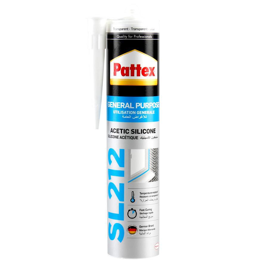 Pattex General Purpose Acetic Silicone Sealant, GP-SL212 Pack (280 ml, 4 Pc.)